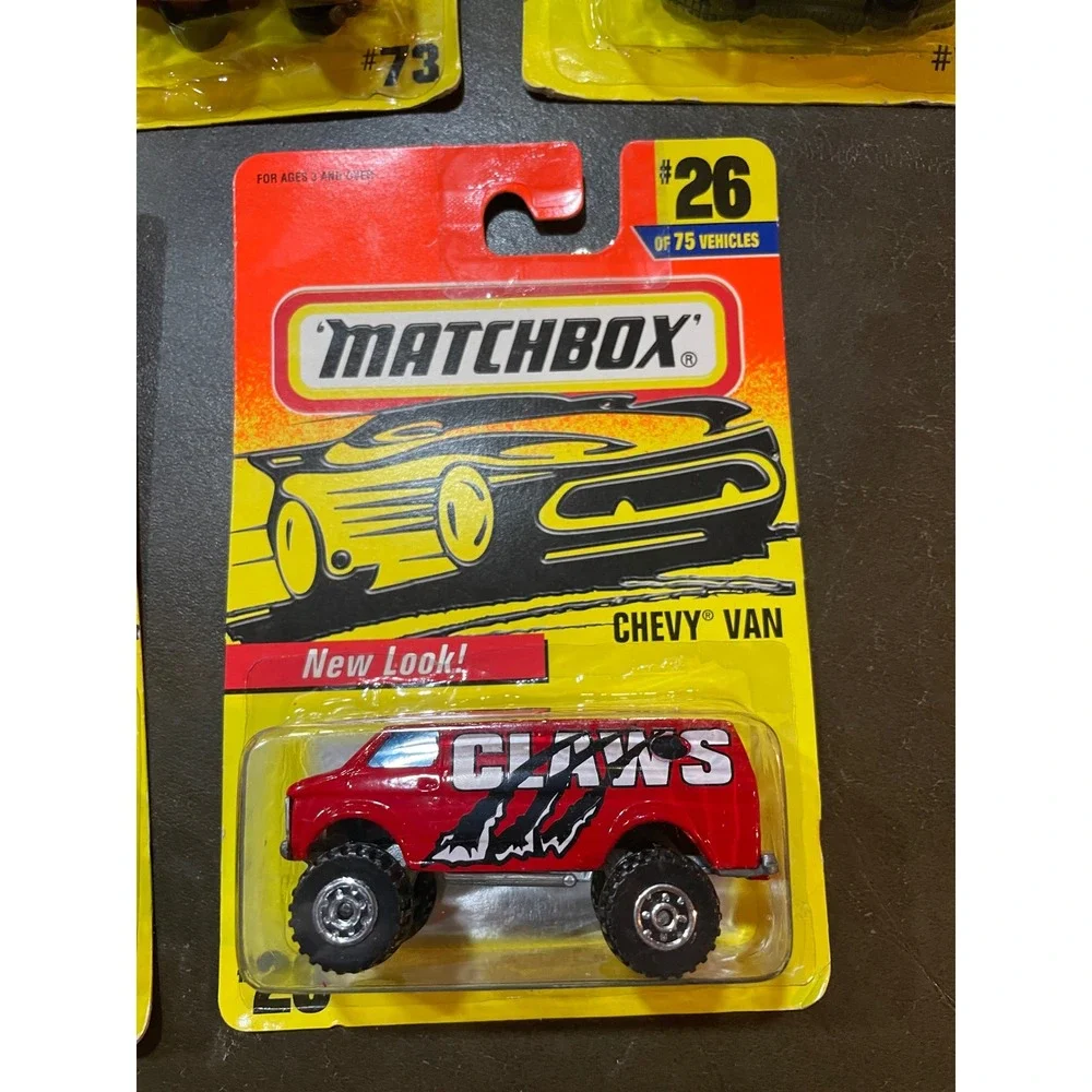 Vintage Matchbox Lot of 5 NIP Abrams Tank Chevy Van Excavator Rothwheeler 90s
